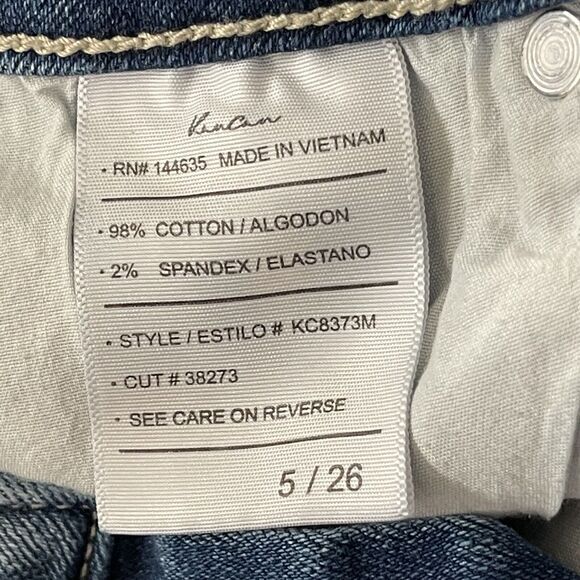 KanCan SZ 5/26 Skinny Jeans Low-Rise Distressed Whiskered Stretch Zip-Fly Blue - Picture 11 of 12